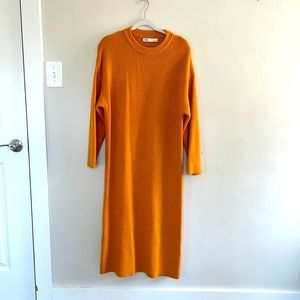 ZARA DROPPED SHOULDER KNIT DRESS